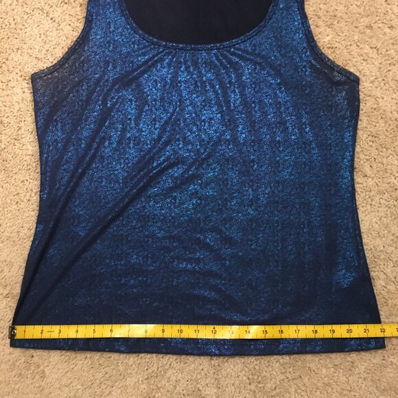 Shimmery Shiny Indigo Blue Mermaidcore Tank Top - Picture 13 of 14